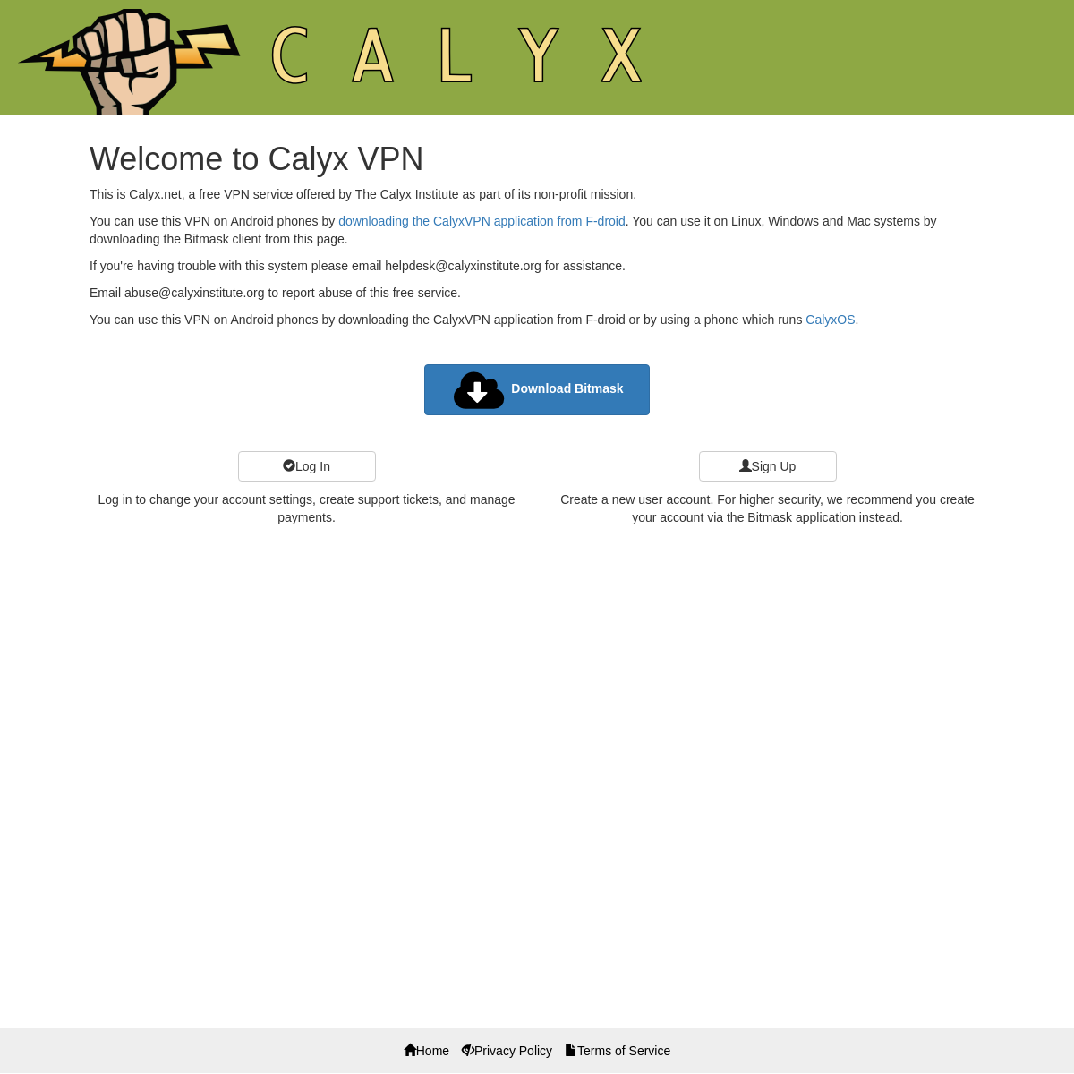 A complete backup of calyx.net
