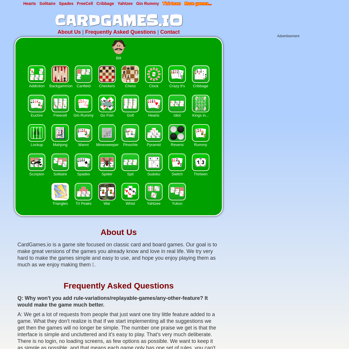 CardGames.io - Play all your favorite classic card games. - Archived