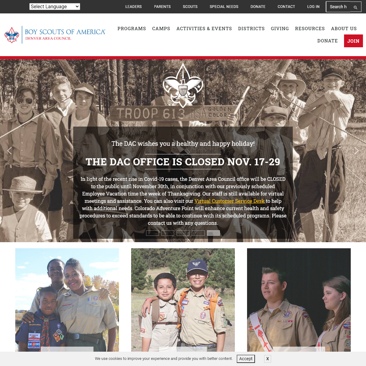 A complete backup of denverboyscouts.org