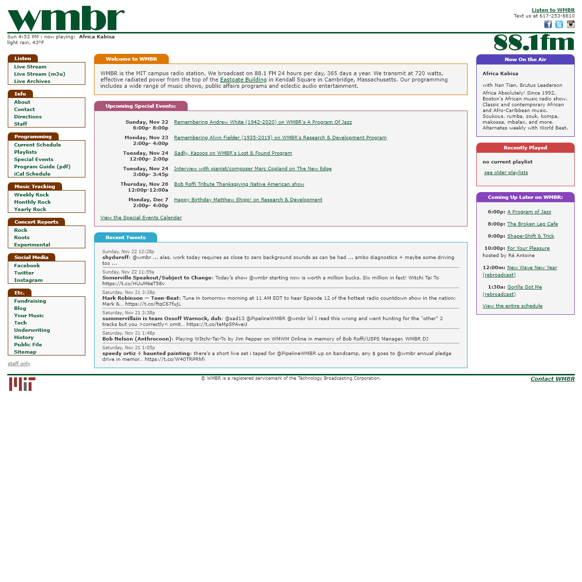 A complete backup of wmbr.org