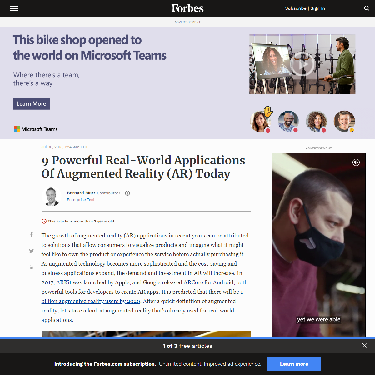 A complete backup of https://www.forbes.com/sites/bernardmarr/2018/07/30/9-powerful-real-world-applications-of-augmented-reality