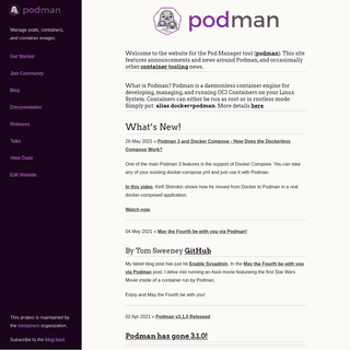 A complete backup of https://podman.io