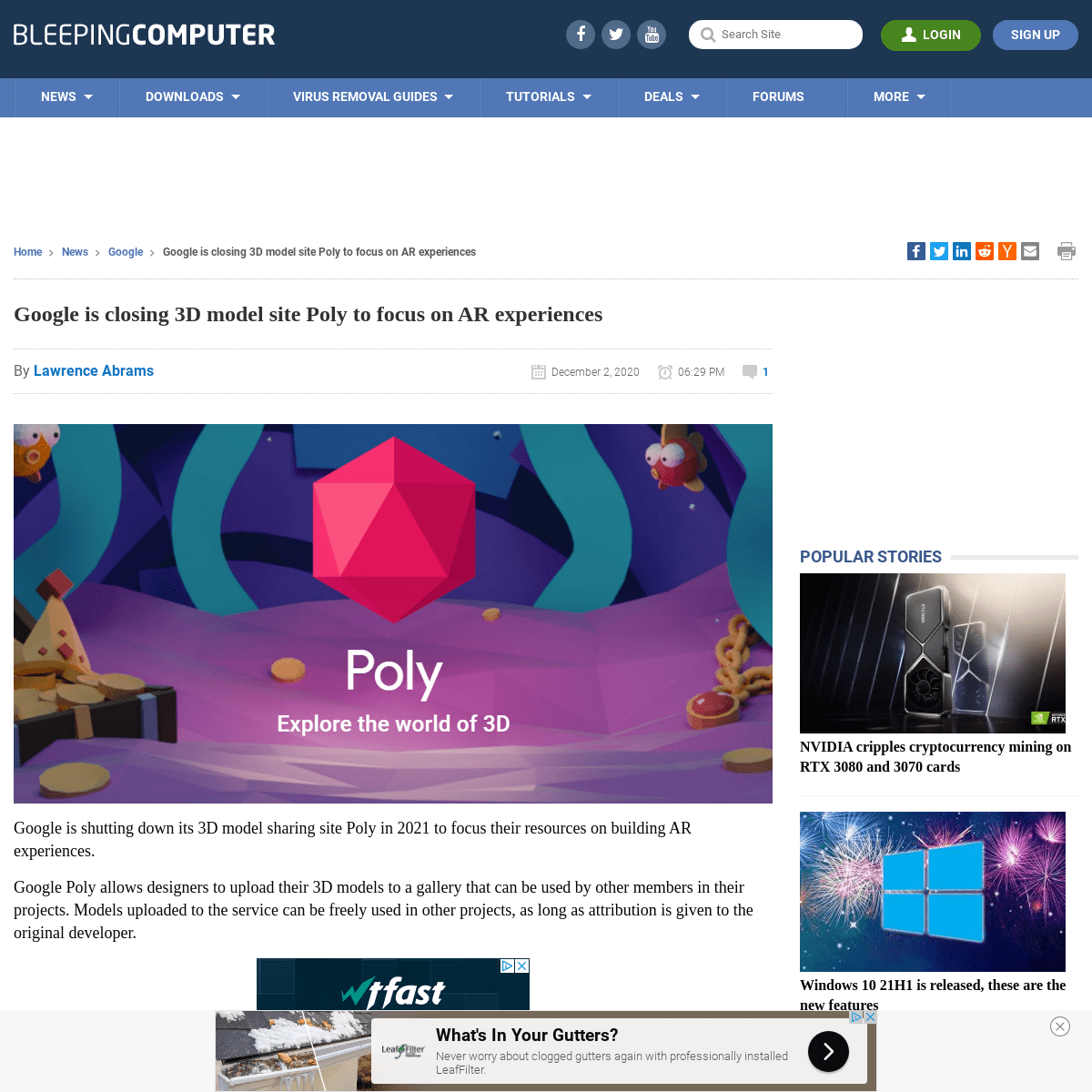 A complete backup of https://www.bleepingcomputer.com/news/google/google-is-closing-3d-model-site-poly-to-focus-on-ar-experience