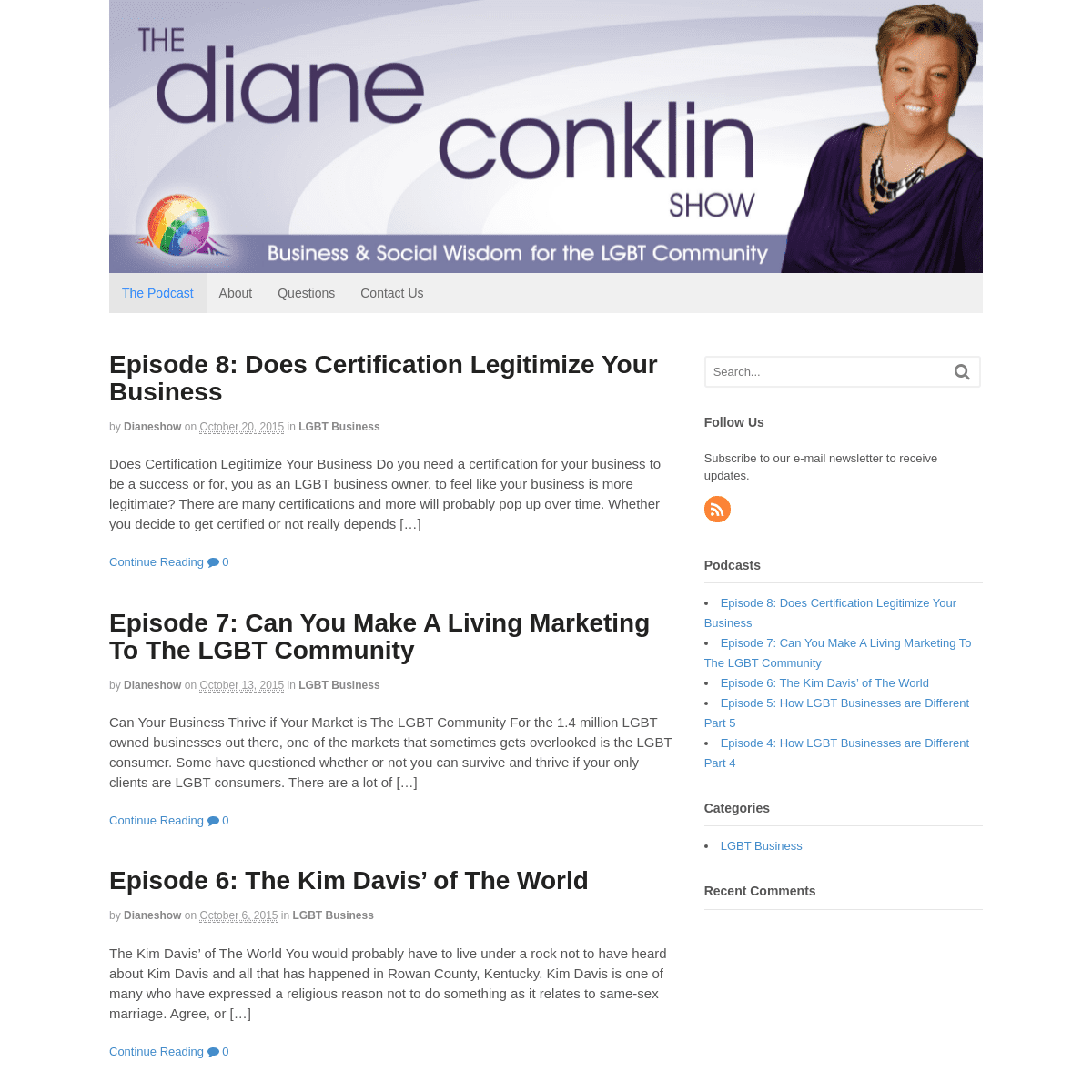 A complete backup of https://thedianeconklinshow.com
