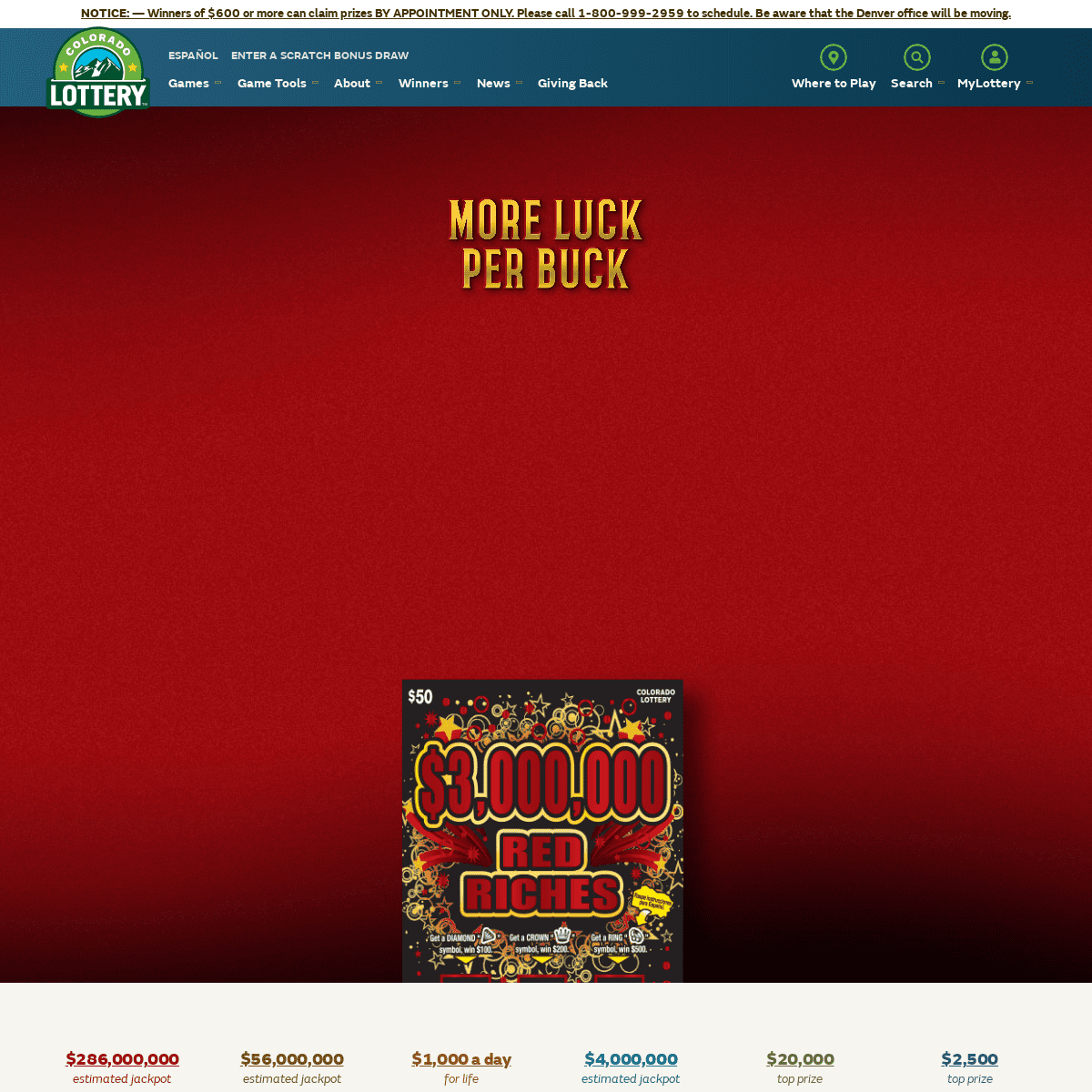 A complete backup of https://coloradolottery.com