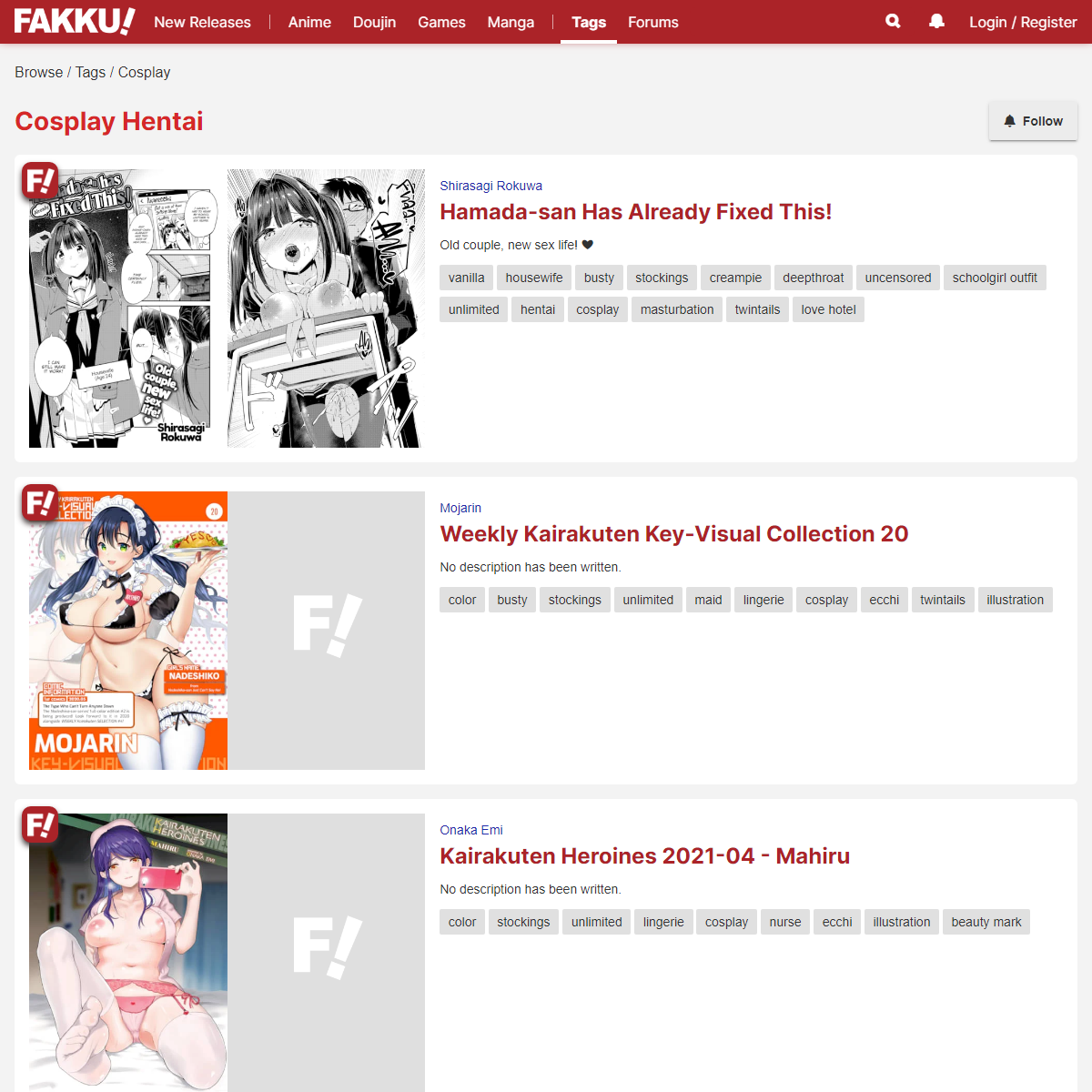 A complete backup of https://www.fakku.net/tags/cosplay