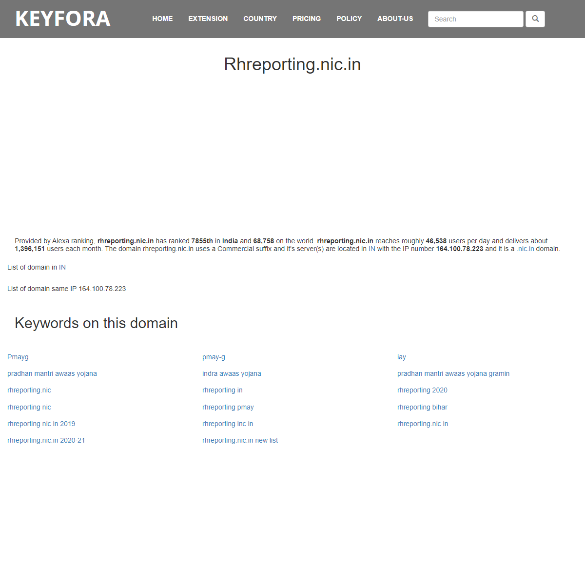 A complete backup of https://www.keyfora.com/site/rhreporting.nic.in