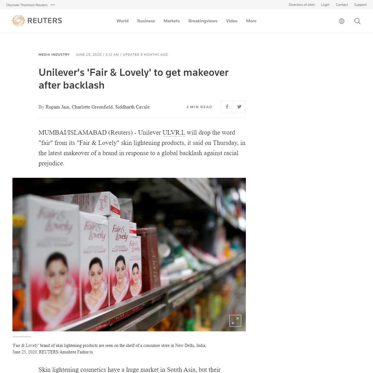 A complete backup of https://www.reuters.com/article/us-unilever-whitening-southasia-idUSKBN23W0W9
