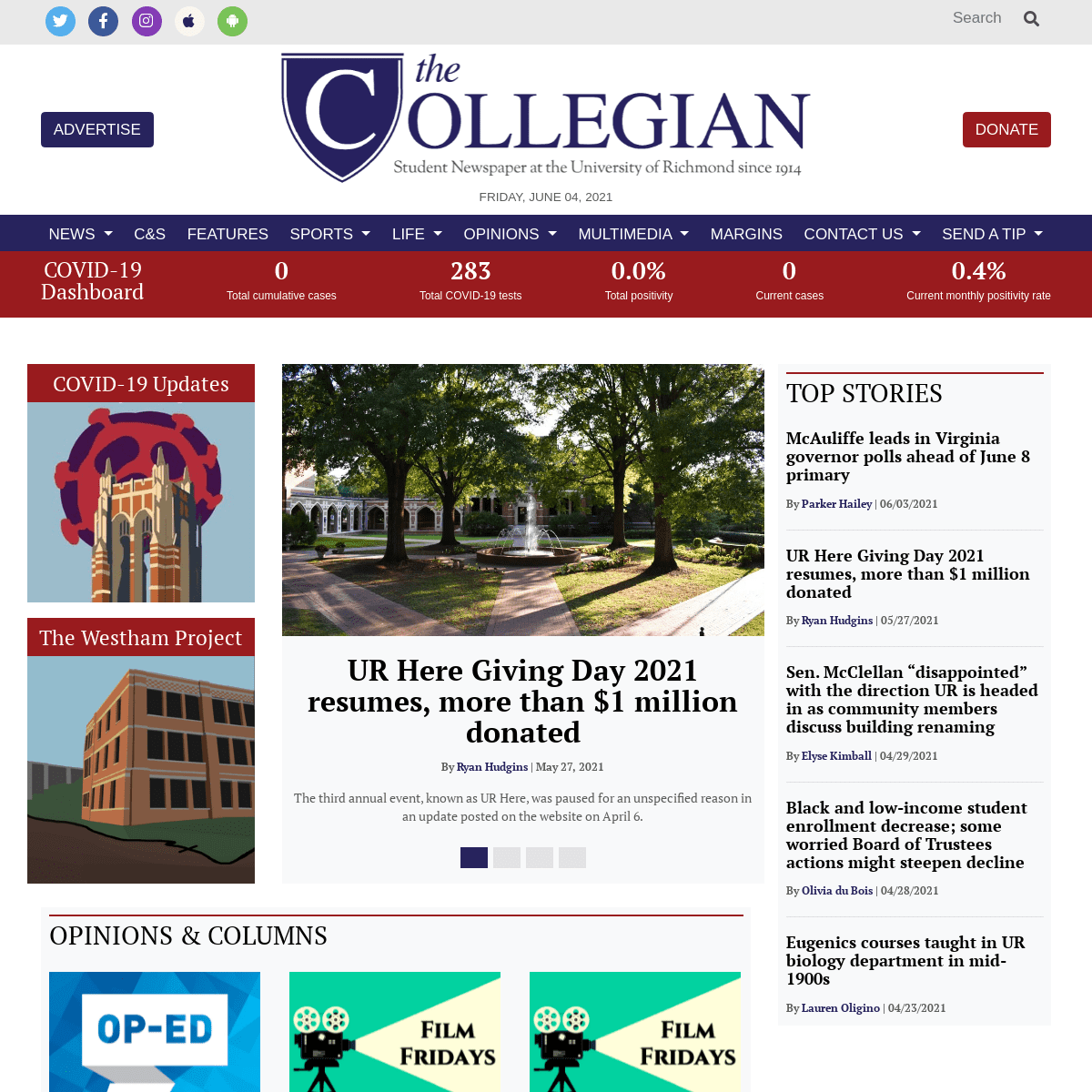 A complete backup of https://thecollegianur.com