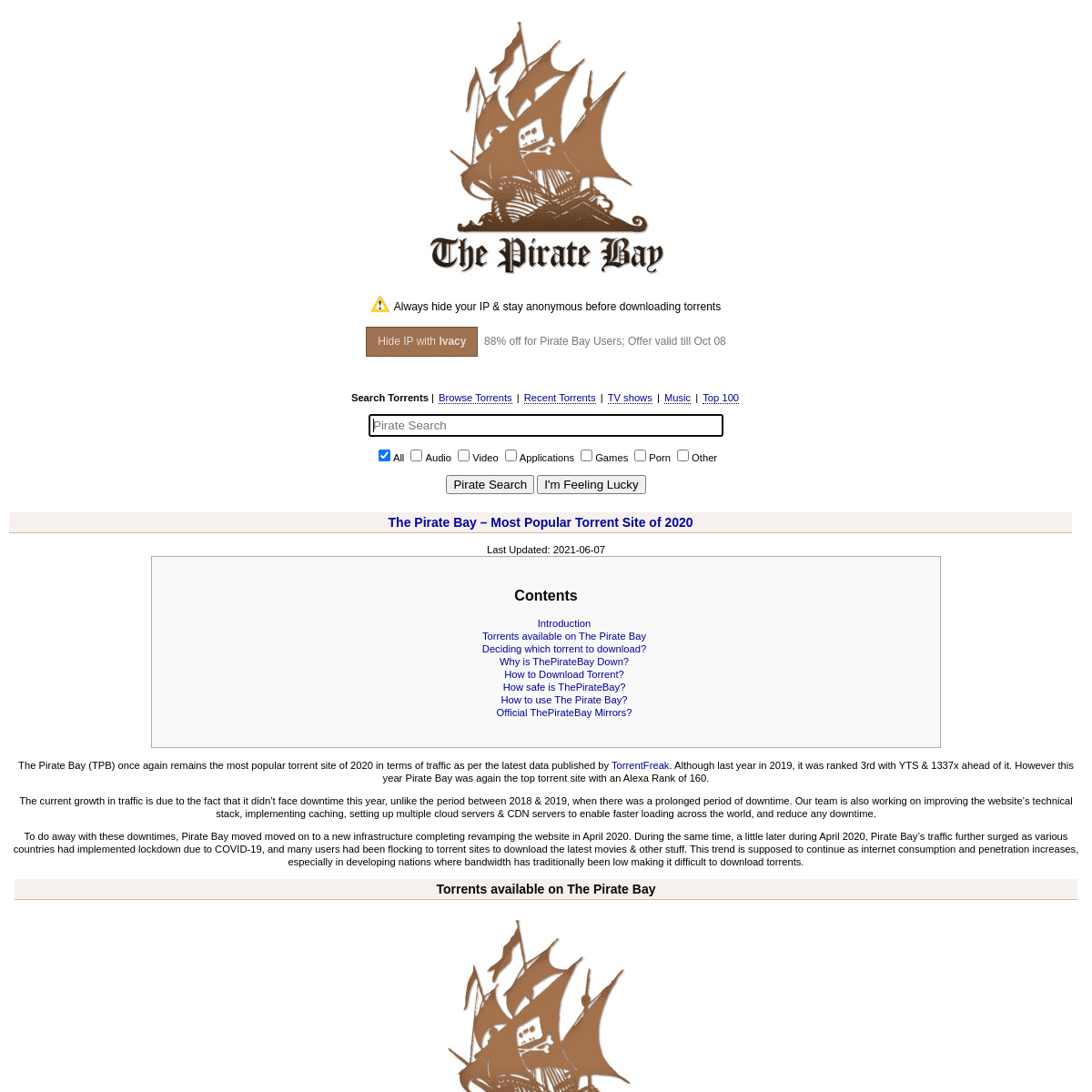 A complete backup of https://thepiratebay.by