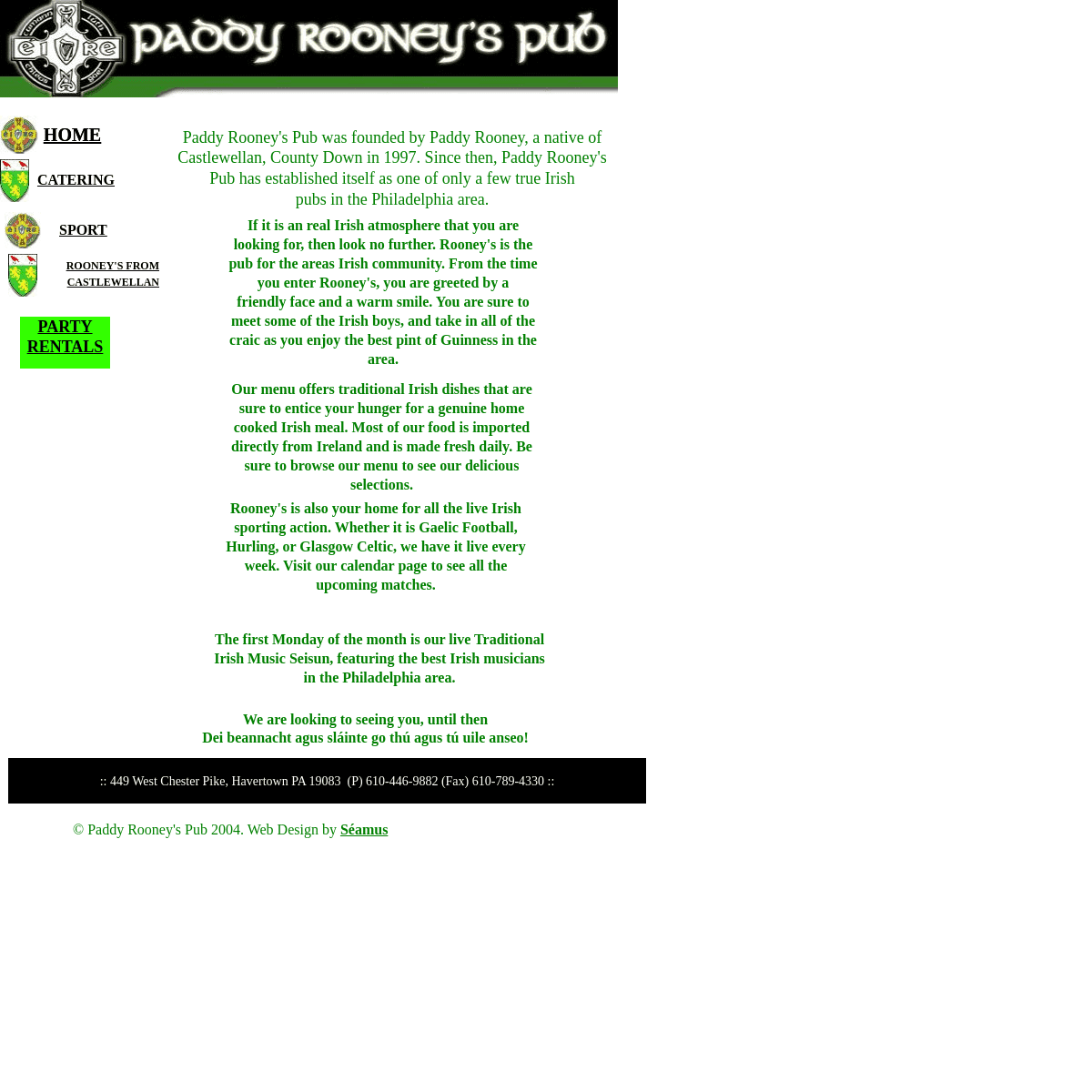 A complete backup of http://paddyrooneyspub.com/