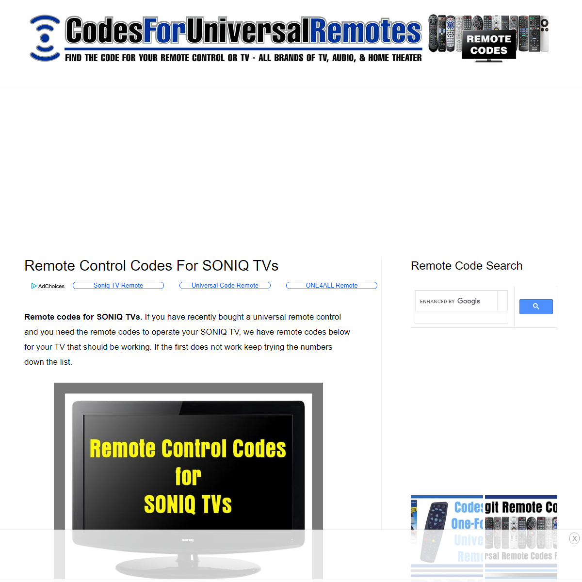 A complete backup of https://codesforuniversalremotes.com/remote-control-codes-soniq-tvs/