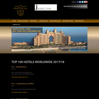 A complete backup of http://hoteloftheyearawards.com/top-100-hotels-worldwide-2018/