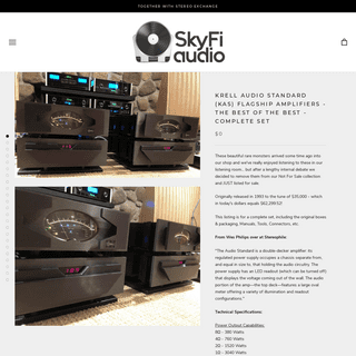 A complete backup of https://skyfiaudio.com/products/krell-audio-standard-flagship-amplifiers-the-best-of-the-best