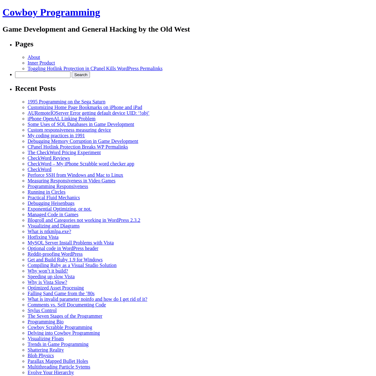 A complete backup of https://cowboyprogramming.com