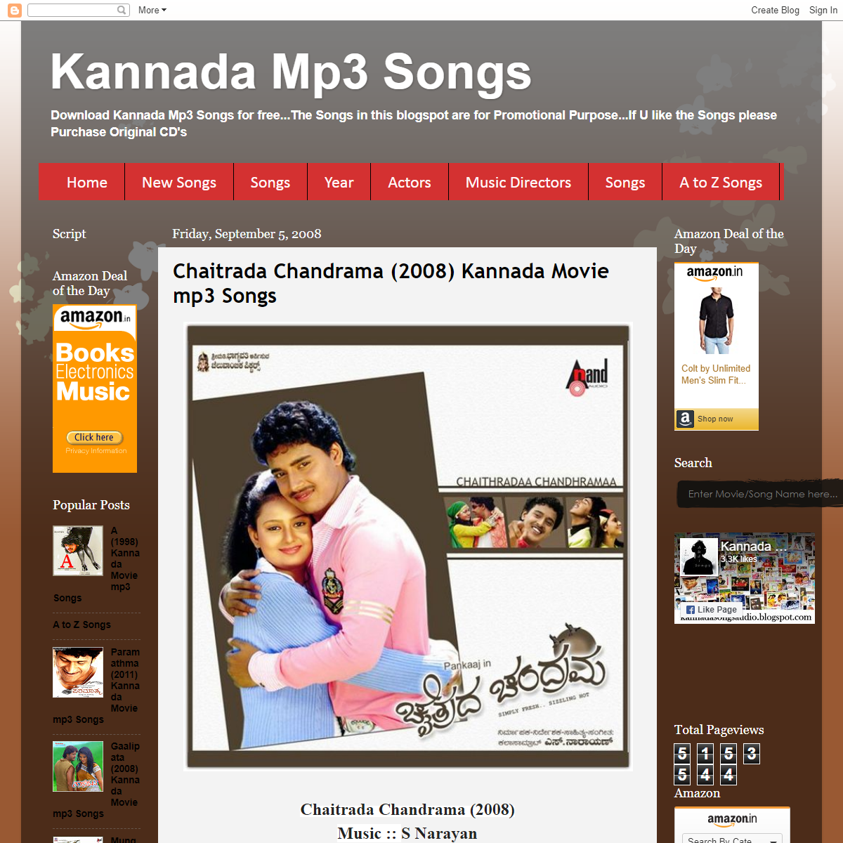 A complete backup of https://kannadasongsaudio.blogspot.com/2008/09/chaitrada-chandrama-2008-kannada-movie.html