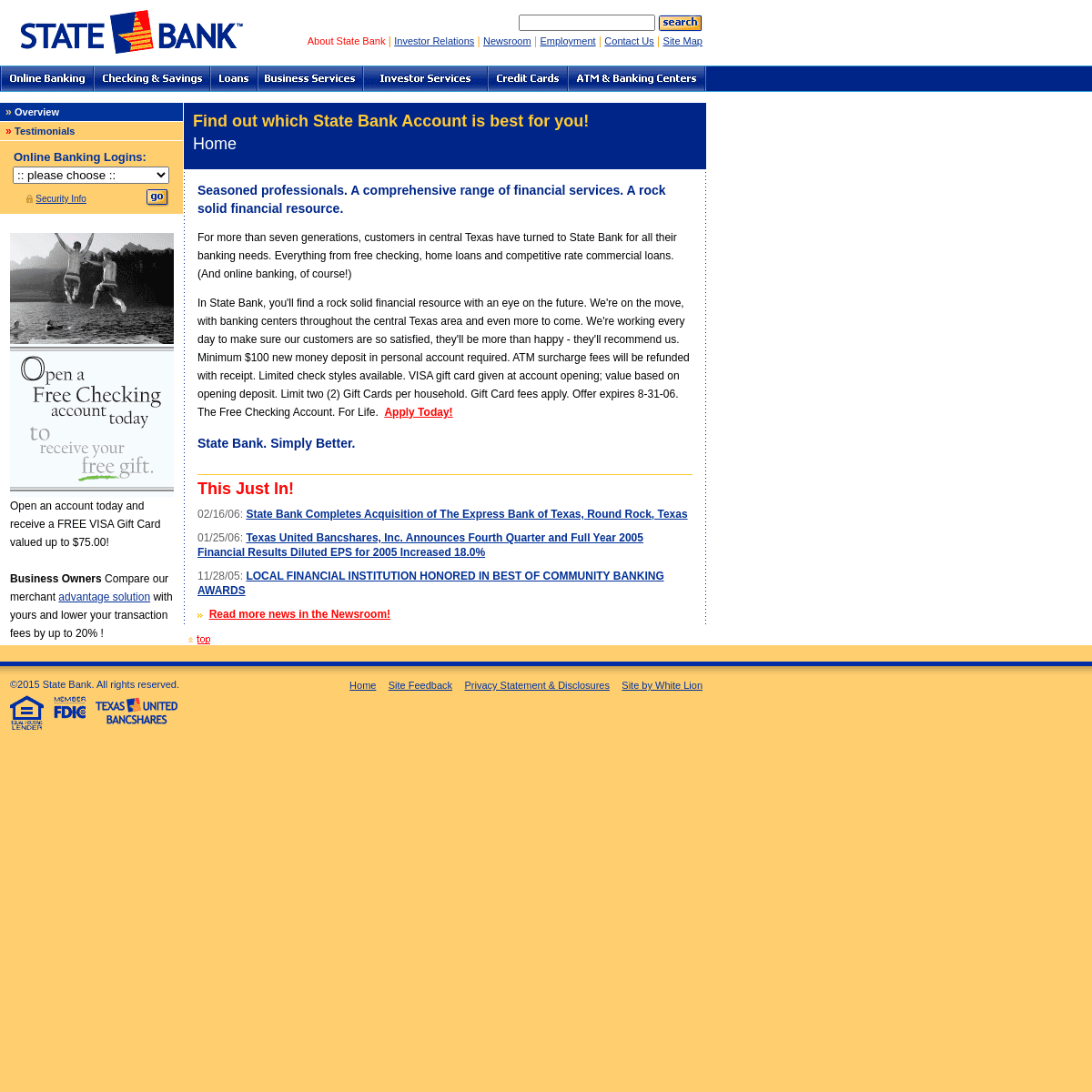 A complete backup of https://statebanktx.com