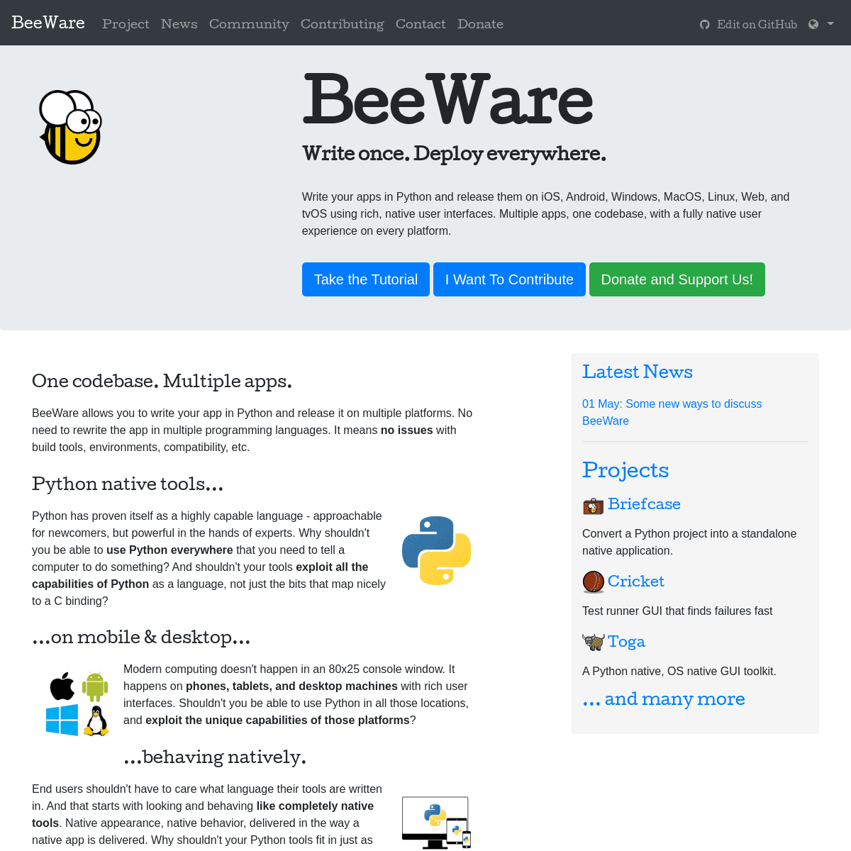 A complete backup of https://beeware.org