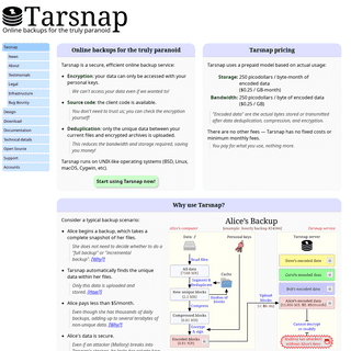 A complete backup of https://tarsnap.com