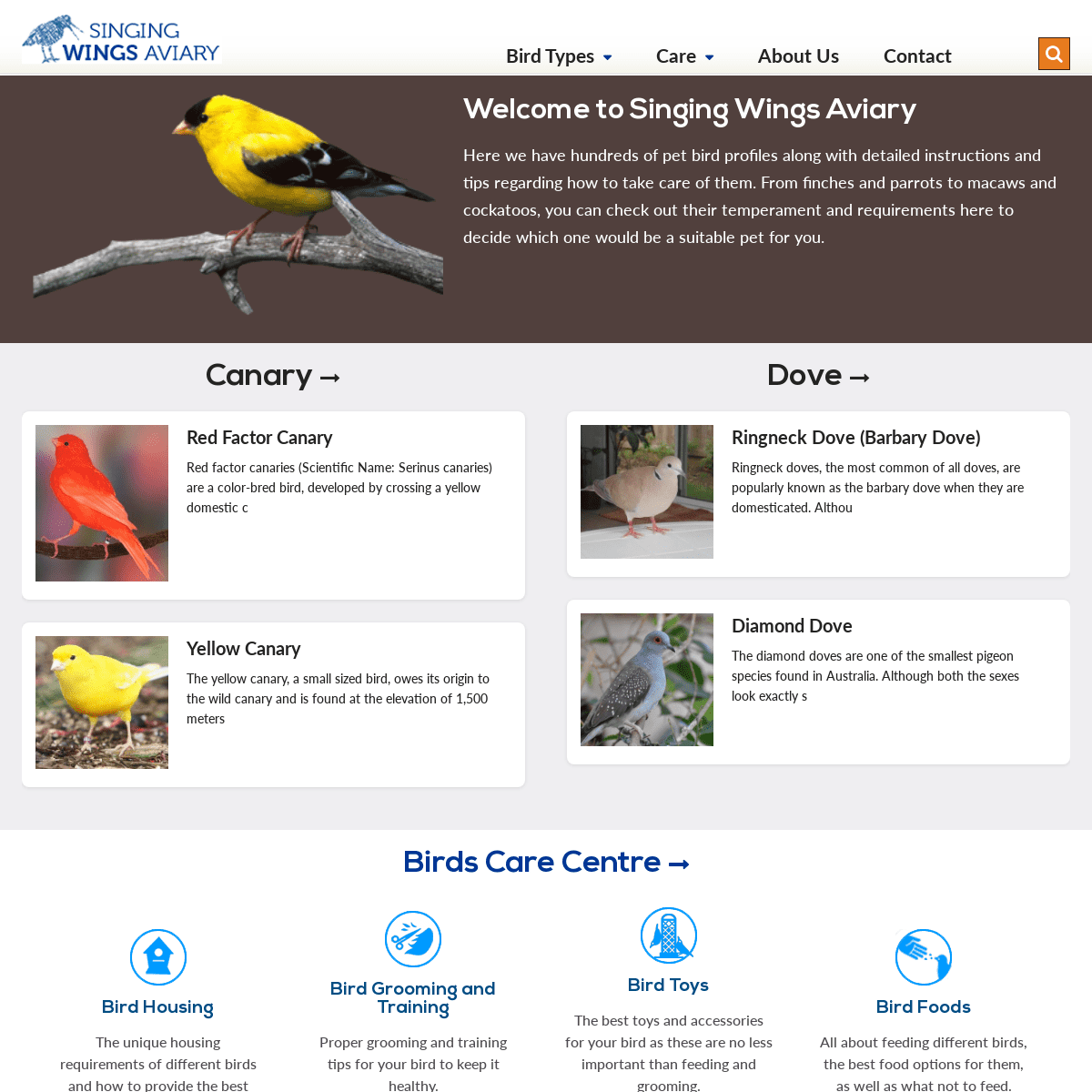 A complete backup of https://singing-wings-aviary.com