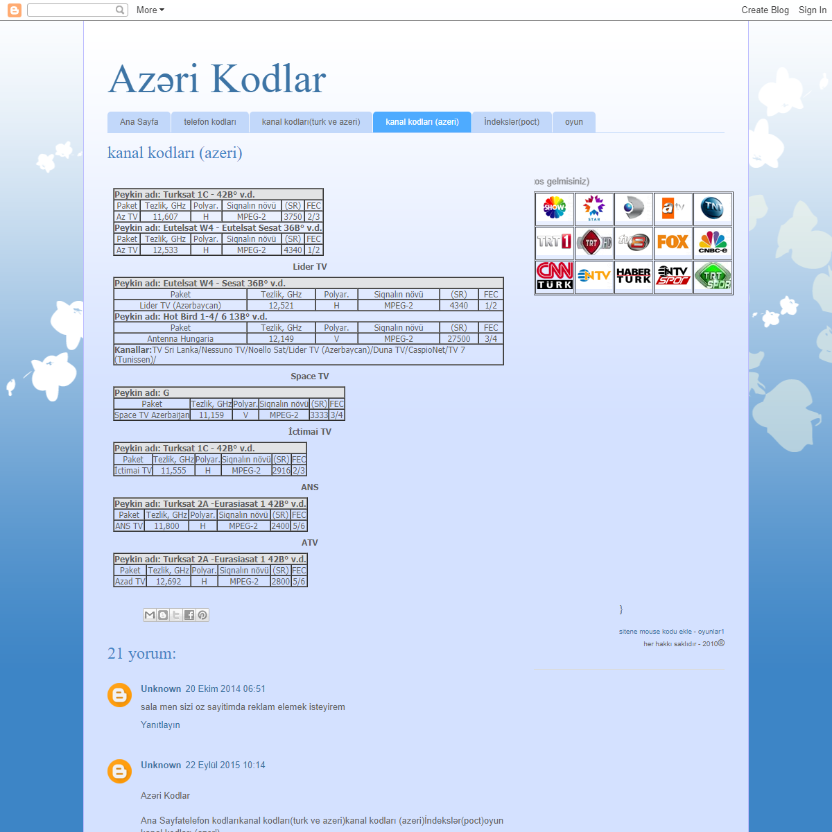A complete backup of https://azerikodlar.blogspot.com/p/kanal-kodlar-azeri.html