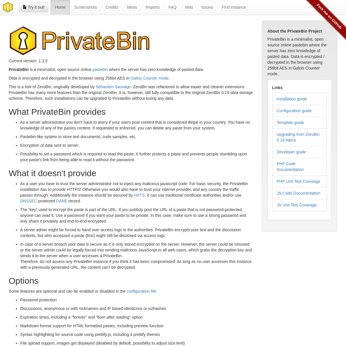 A complete backup of https://privatebin.info