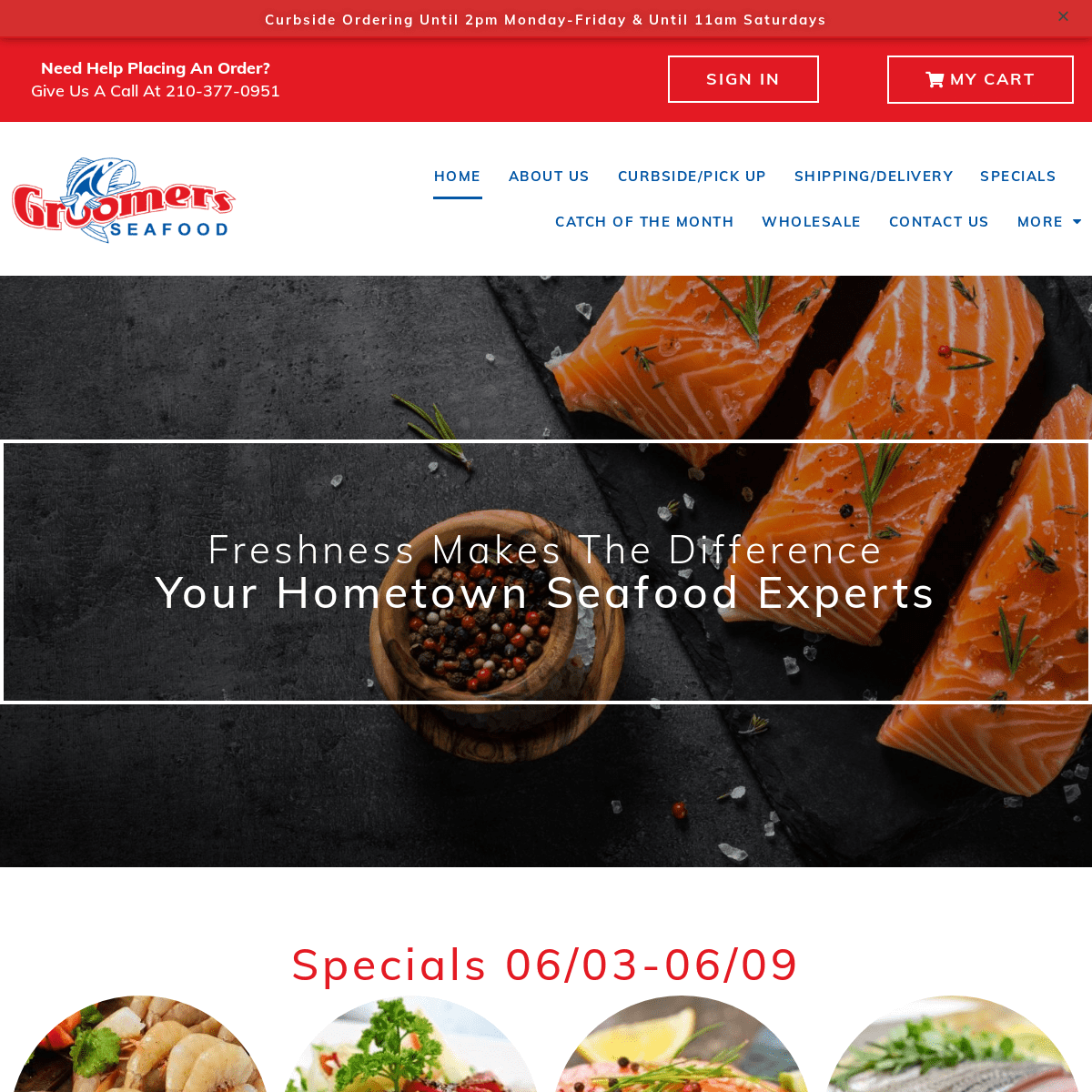 A complete backup of https://groomerseafood.com